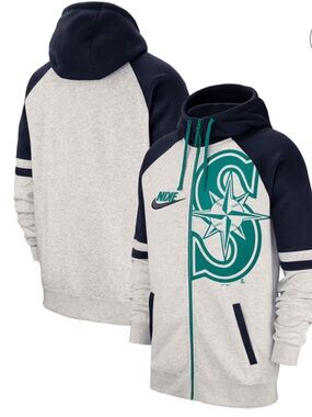 Seattle Mariners Nike Heathered Gray Full-Zip Hoodie Men's Large MLB
